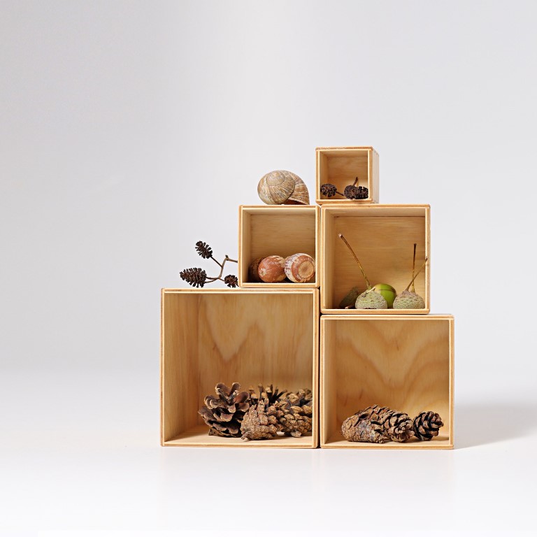 Grimm's Boxes Natural cubi impilabili 5 pezzi legno