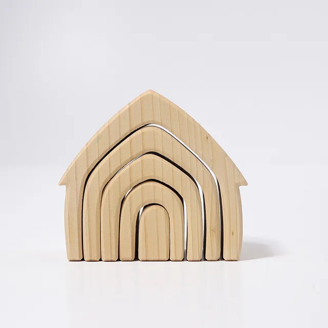 Grimm's casa impilabile legno naturale 5 pezzi 13 cm