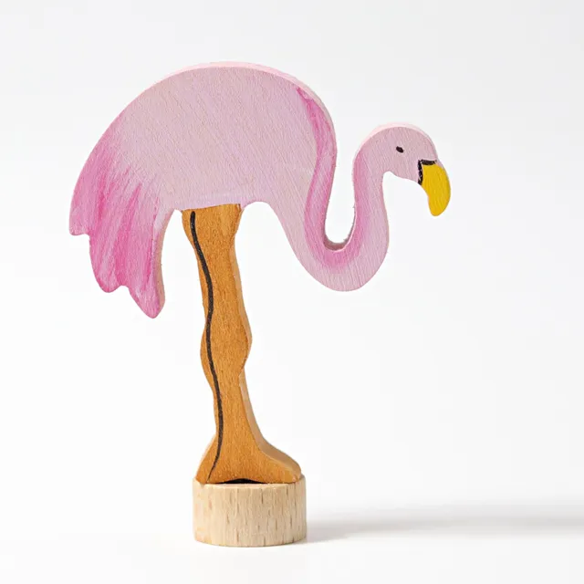 Grimm's Fenicottero figura decorativa legno 8 cm