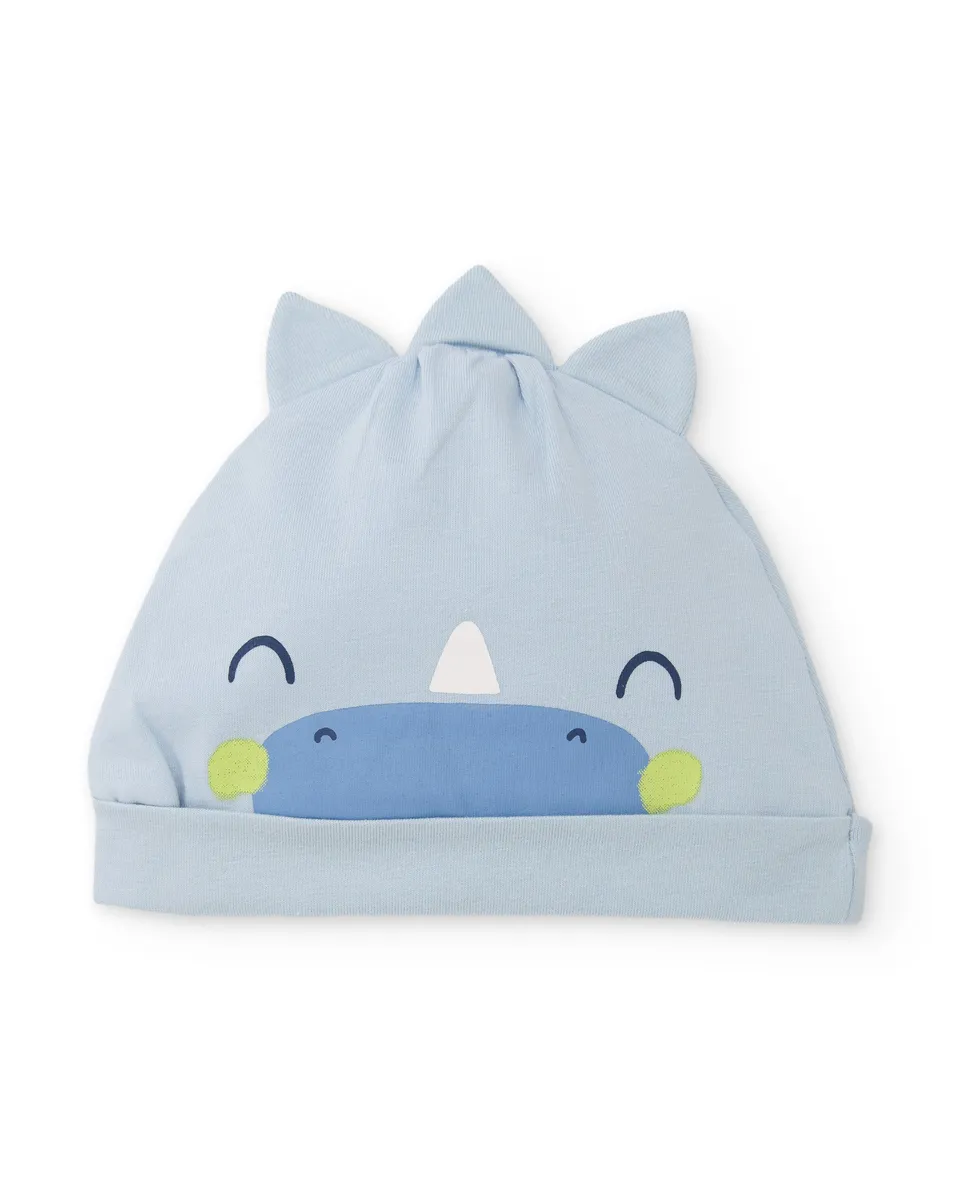 Tuc Tuc cappellino neonato azzurro dinosauro in cotone