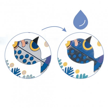 Djeco Fishes ombrello bambino magico cambia colore