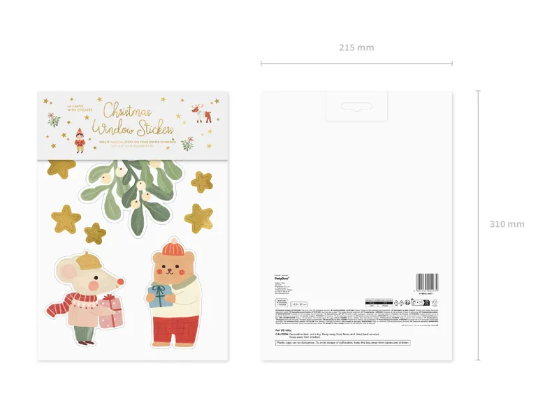 PartyDeco Natale Deco adesivi finestra 40 pezzi natalizi