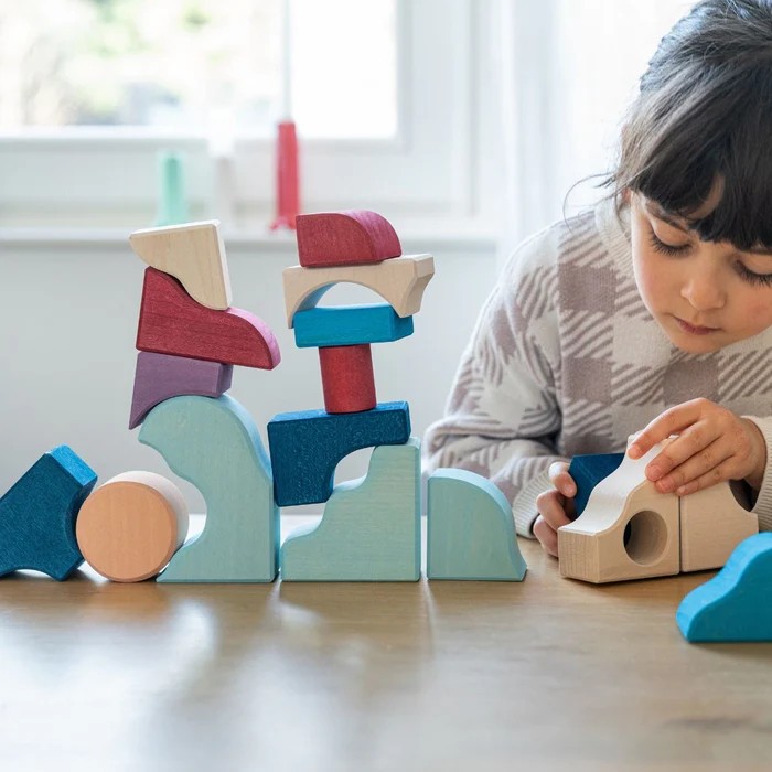 Grimm's Tiny Art Wave set costruzioni legno Small con vassoio