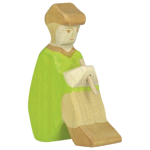 Holztiger Pastore con Flauto Figura Legno 9 cm