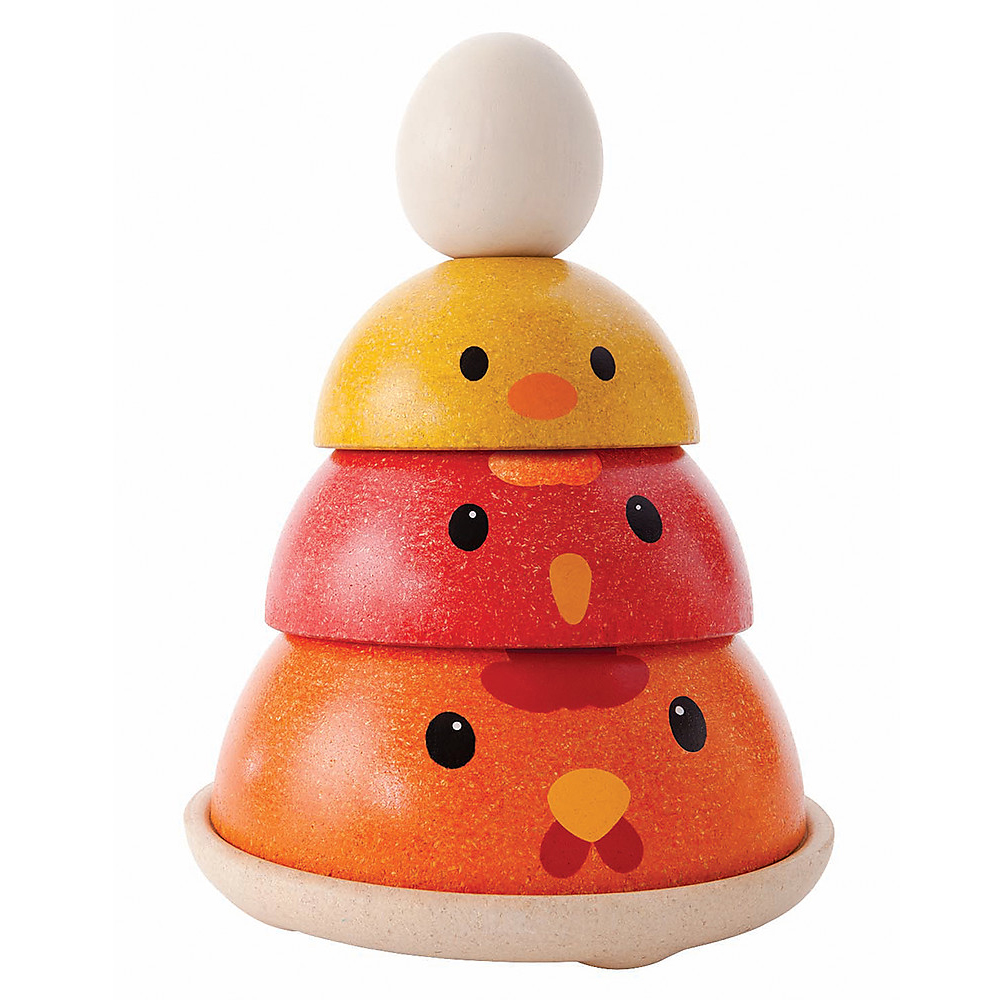 PlanToys Gallina Gioco Impilabile Equilibrio in Legno