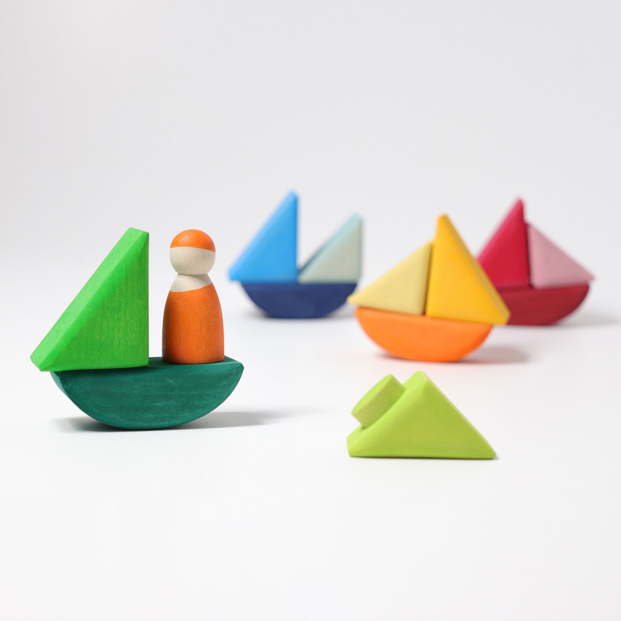 Grimm's Rolling Boats barchette impilabili 12 pezzi legno