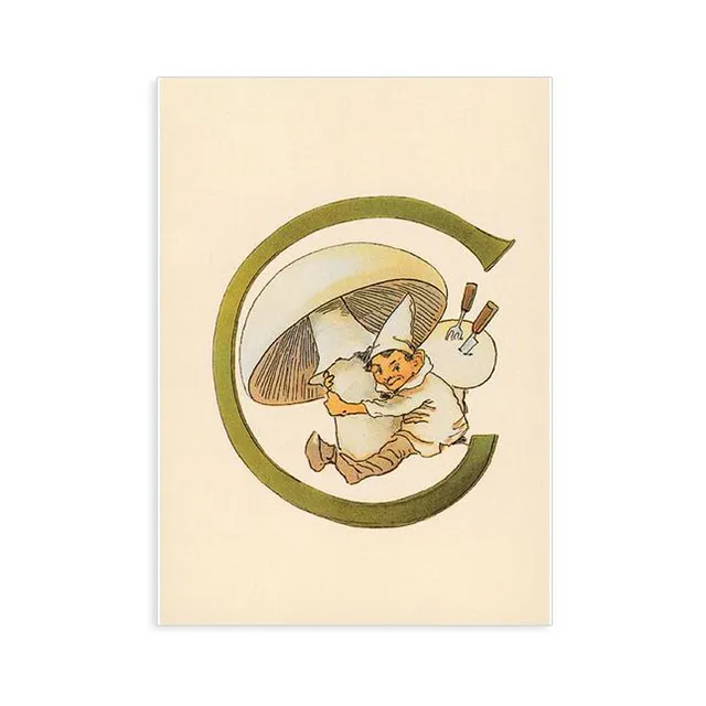 Ottilia Adelborg Alfabeto fiorito lettera C cartolina 10,5x15