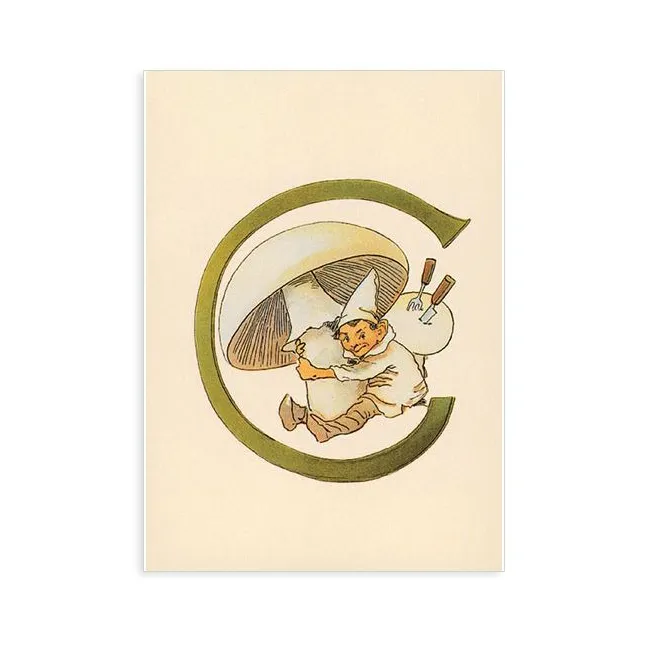 Ottilia Adelborg Alfabeto fiorito lettera C cartolina 10,5x15