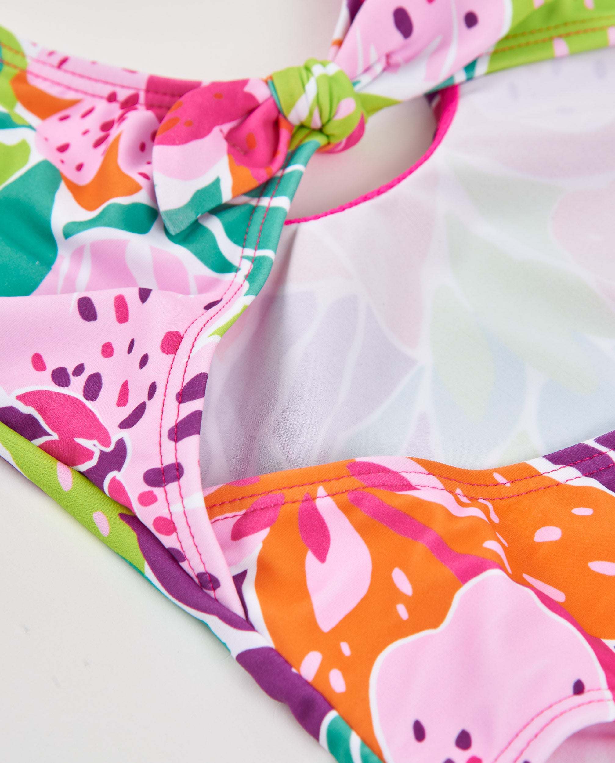 Tuc Tuc costume intero bambina rosa fiori con nodo