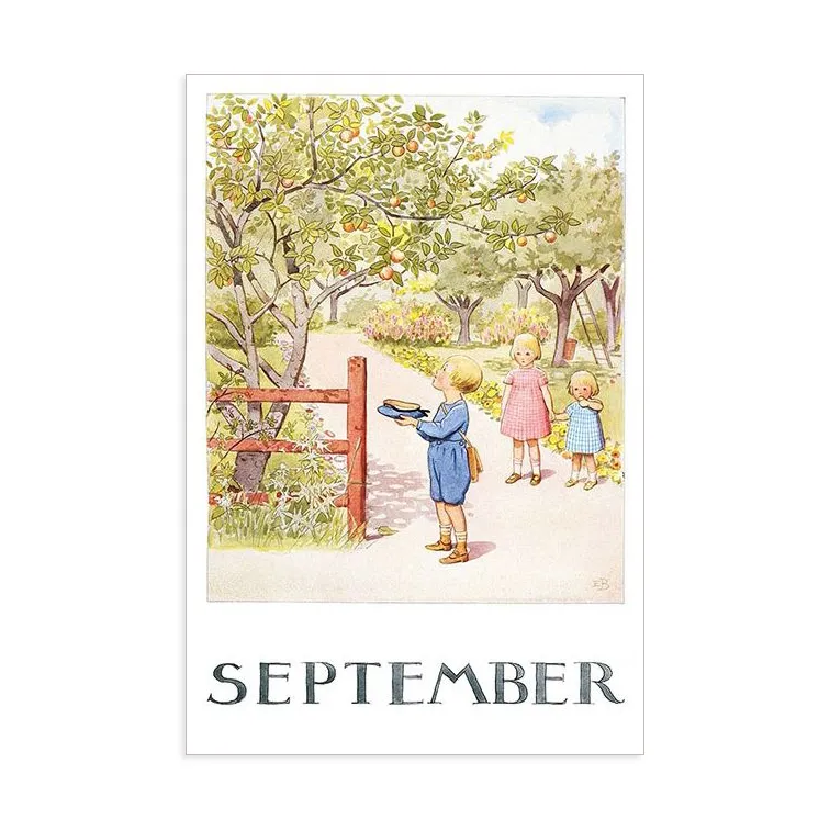 Elsa Beskow Settembre cartolina mese 10,5 x 15 cm
