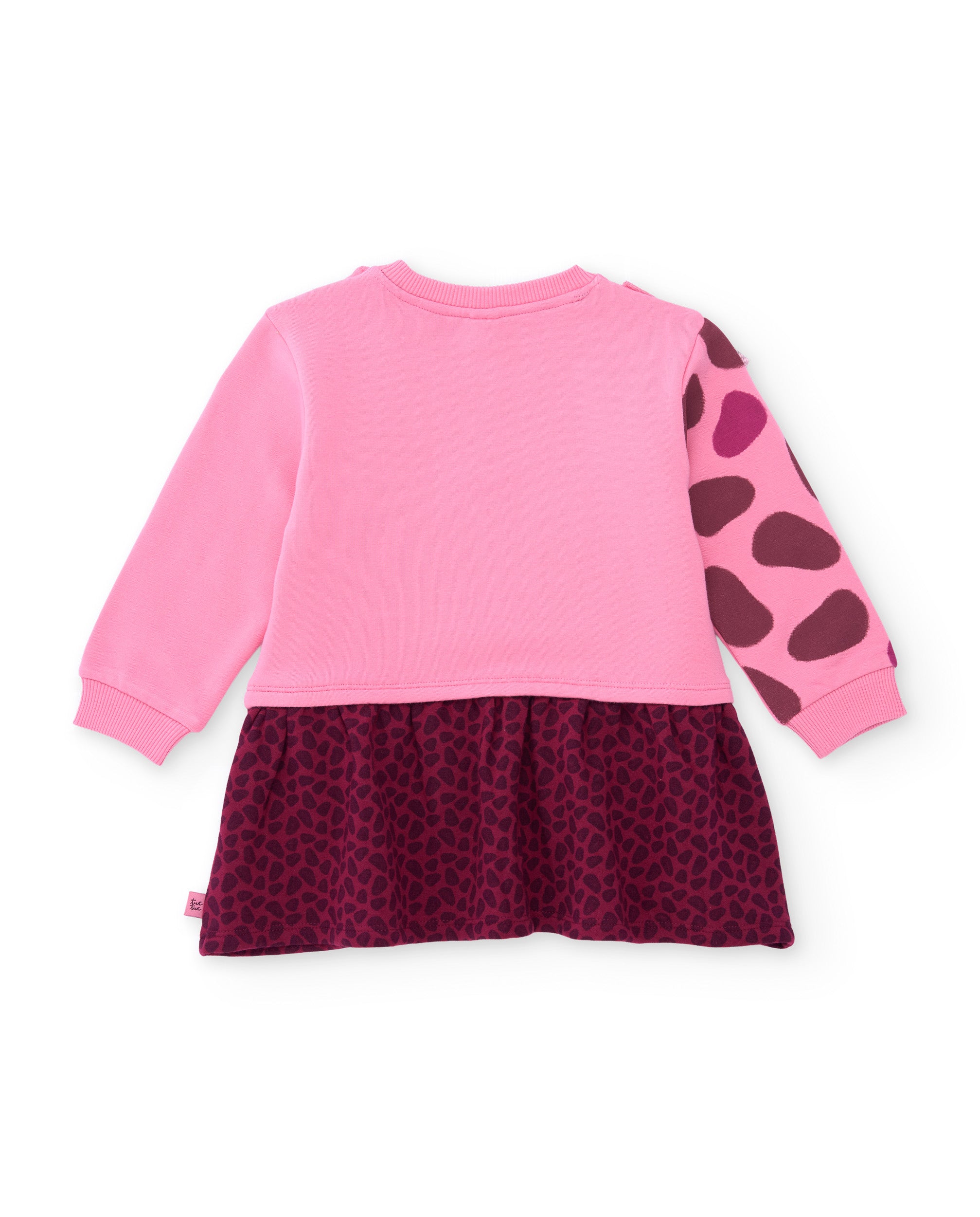 Tuc Tuc vestito bambina pile rosa animalier con tulle