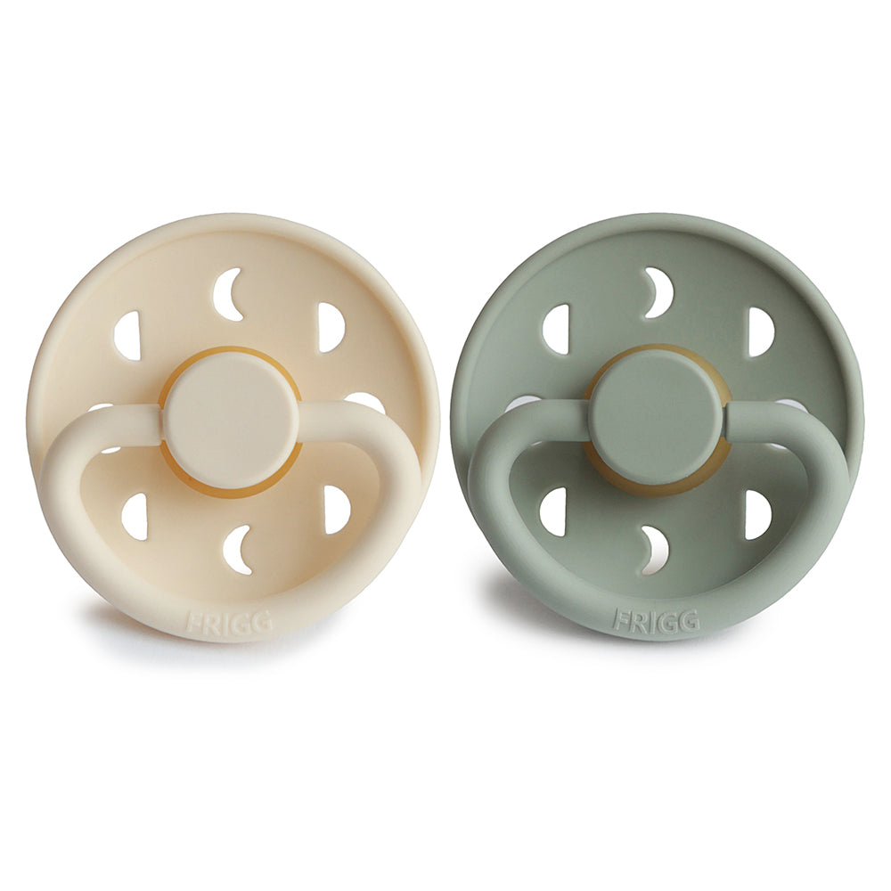 Ella and Rapha Moon ciuccio crema-salvia set 2 pezzi