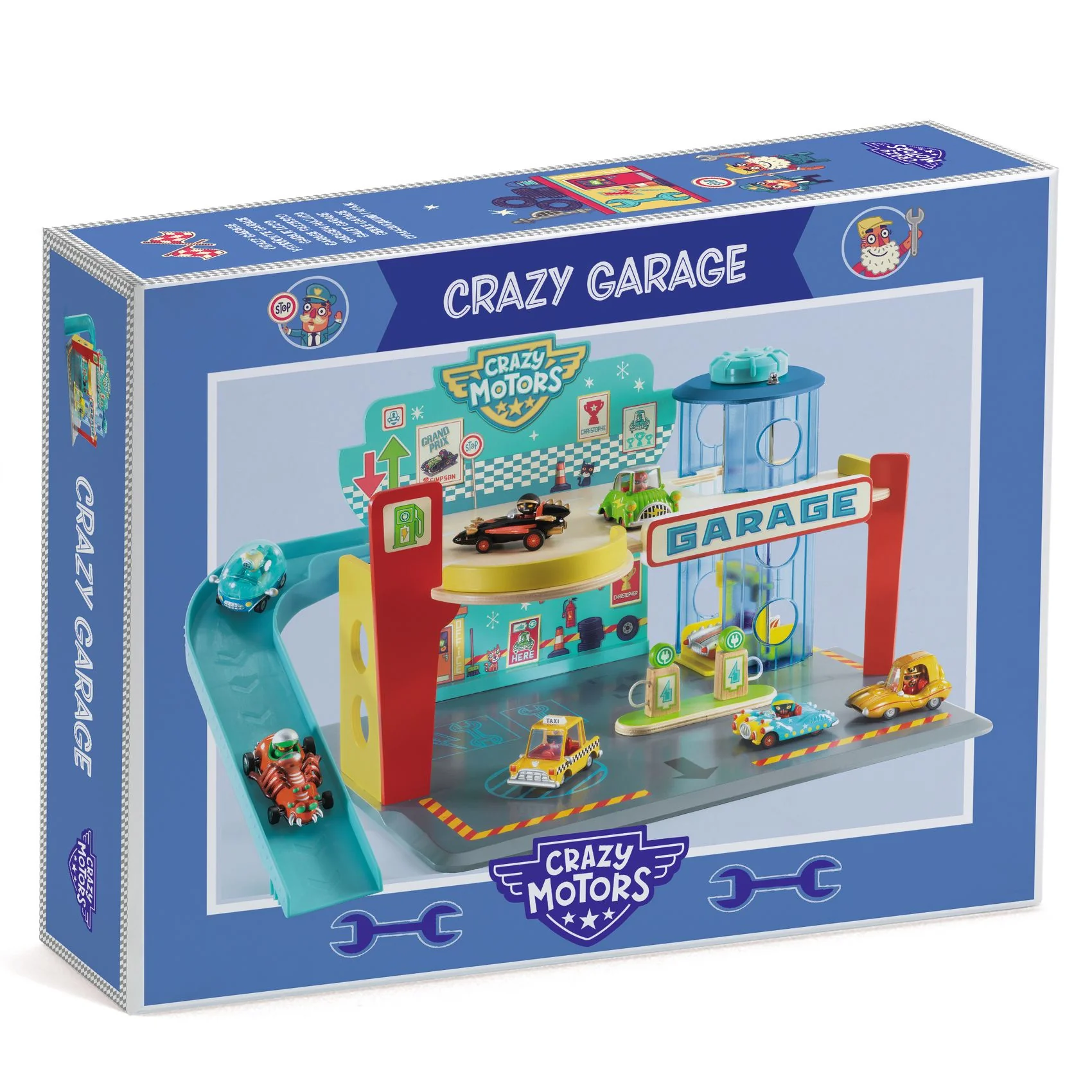 Djeco Crazy Motors Garage Truck garage legno con ascensore