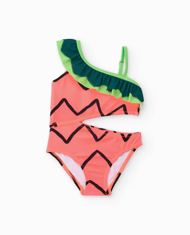 Tuc Tuc costume intero bambina arancione con volant