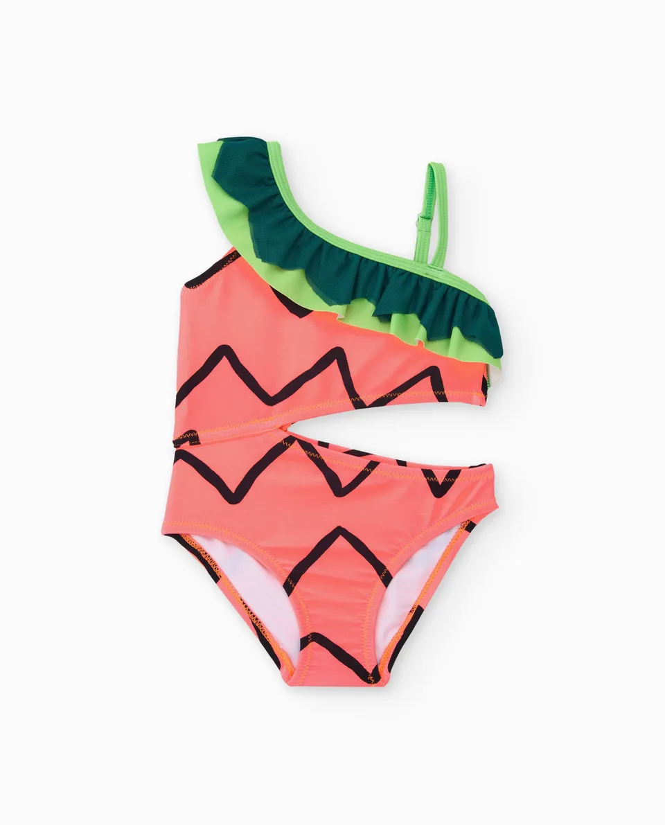 Tuc Tuc costume intero bambina arancione con volant