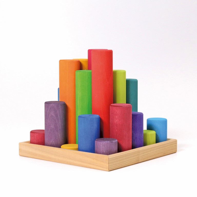Grimm's Building Rollers Large Rainbow costruzioni 25 cilindri legno
