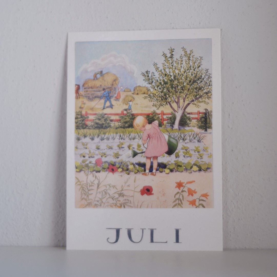 Elsa Beskow Luglio cartolina mese 10,5x15 cm