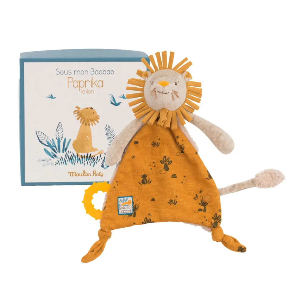 Moulin Roty Sous mon Baobab Leone doudou porta ciuccio dentizione