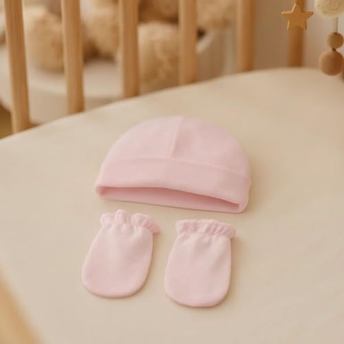 Babidu 9288 set cappello e guanti neonato cotone