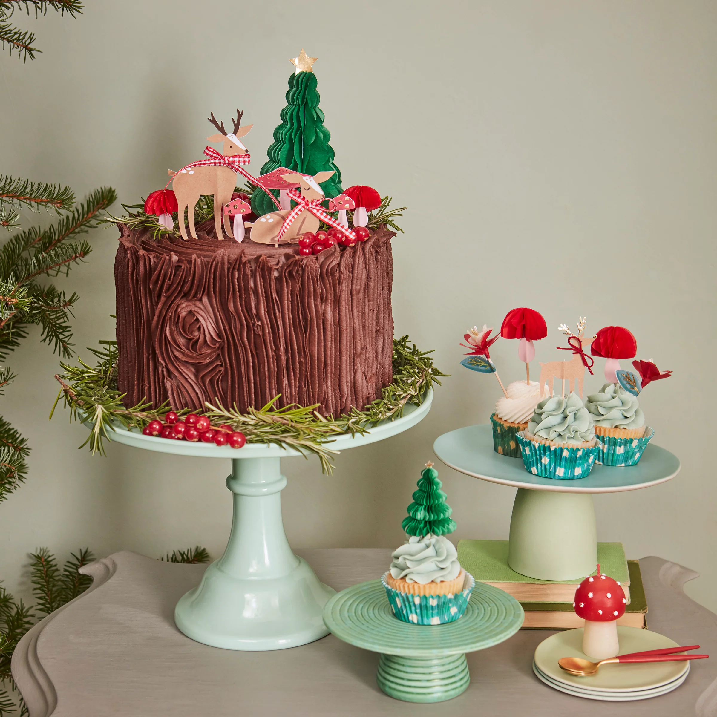 Meri Meri Winter Woodland set cupcake 24 pezzi nido d’ape