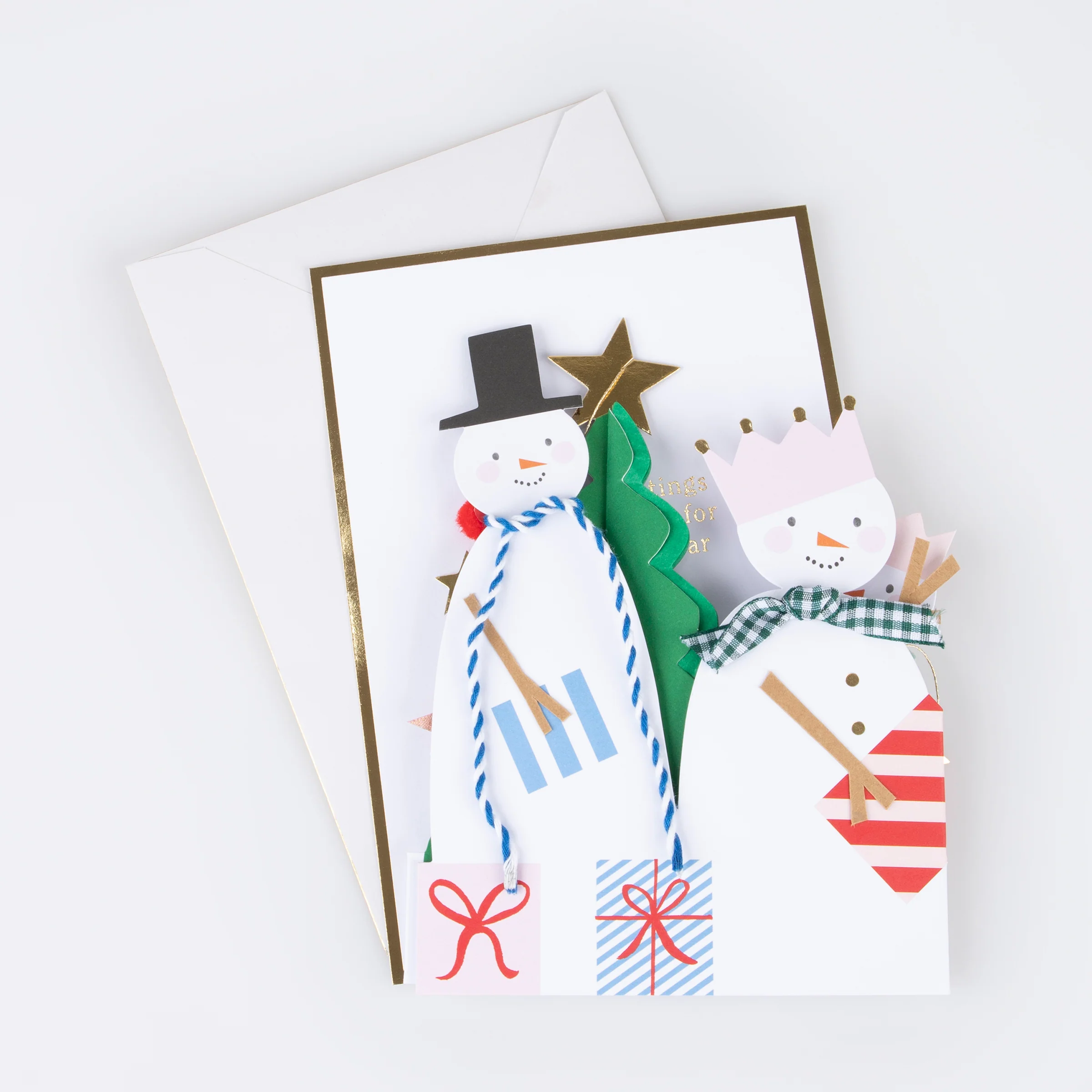 Meri Meri Snowman biglietto Natale pupazzi di neve 3D