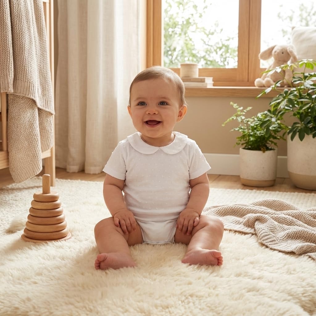 Babidu Body Manica Corta Plumetti Cotone 0-36 Mesi