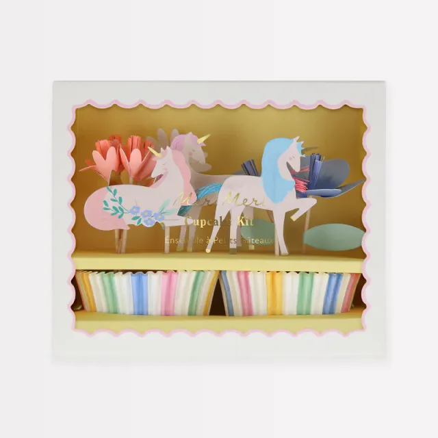 Meri Meri Unicorn kit cupcake 24 decorazioni oro