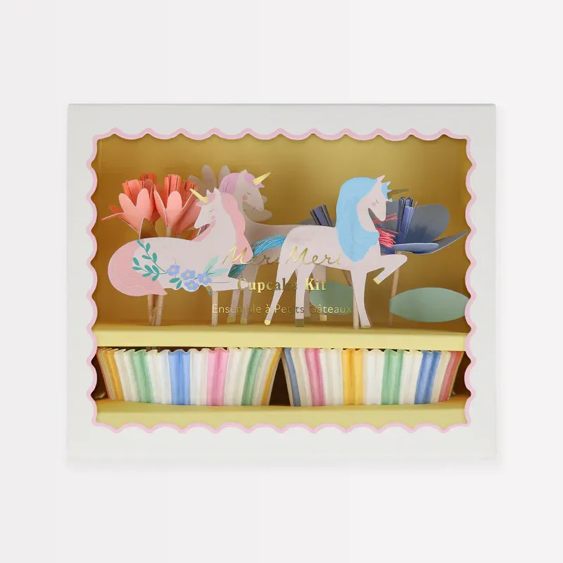 Meri Meri Unicorn kit cupcake 24 decorazioni oro