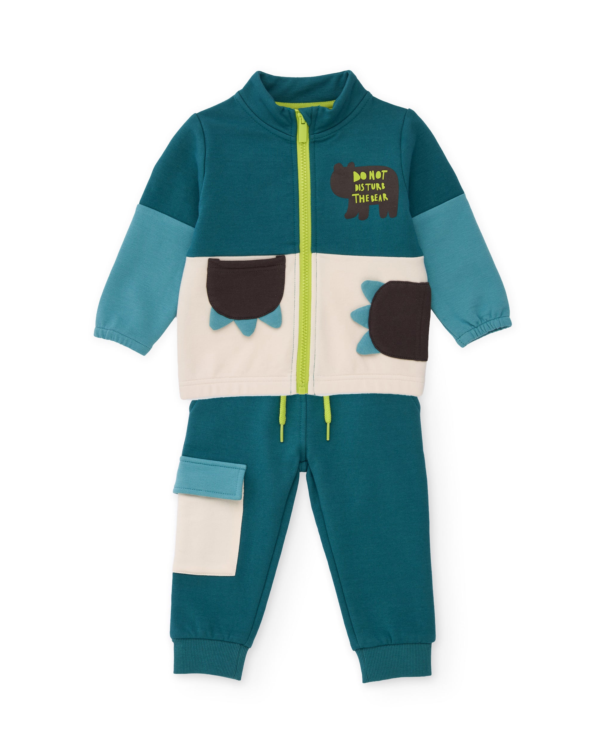Tuc tuc Mystic Forest tuta in pile bimbo turchese con orso