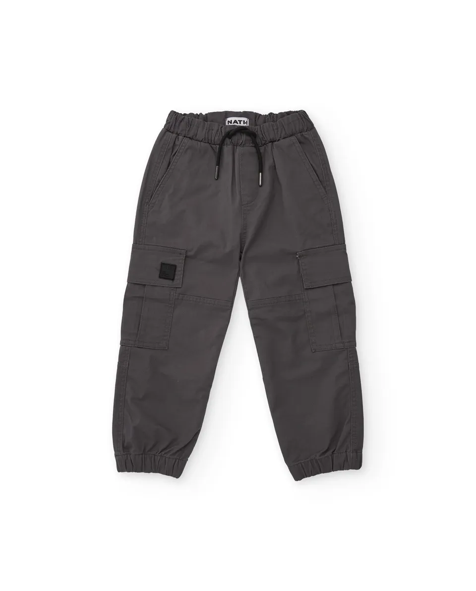 Tuc Tuc pantalone cargo bimbo grigio elastico