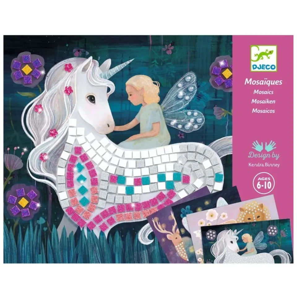 Djeco Mosaico Mondo incantato set artistico 4 quadri