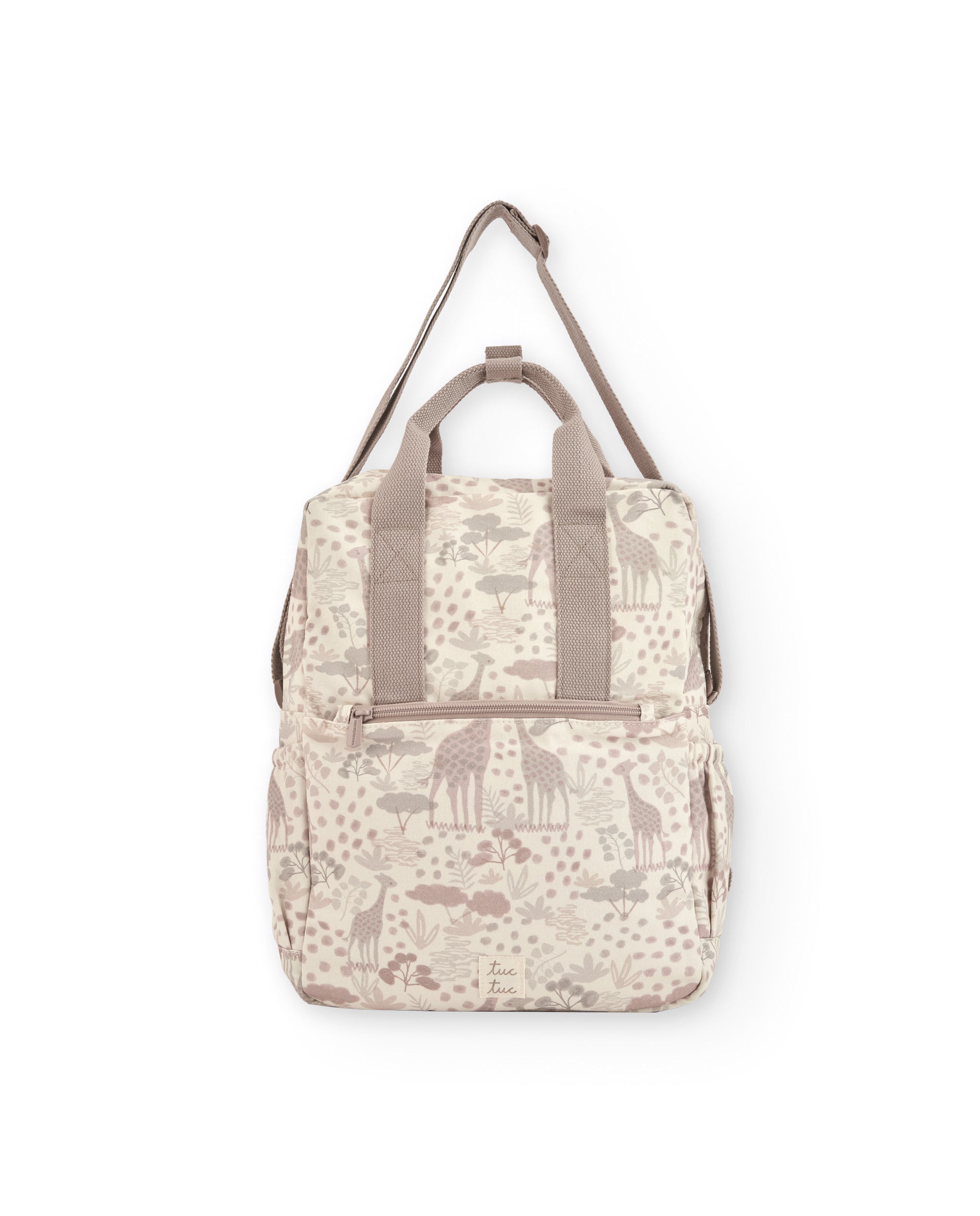 Tuc Tuc zaino passeggino stampa giraffa beige