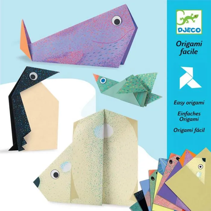 Djeco Origami Polar Animal kit creativo 24 fogli