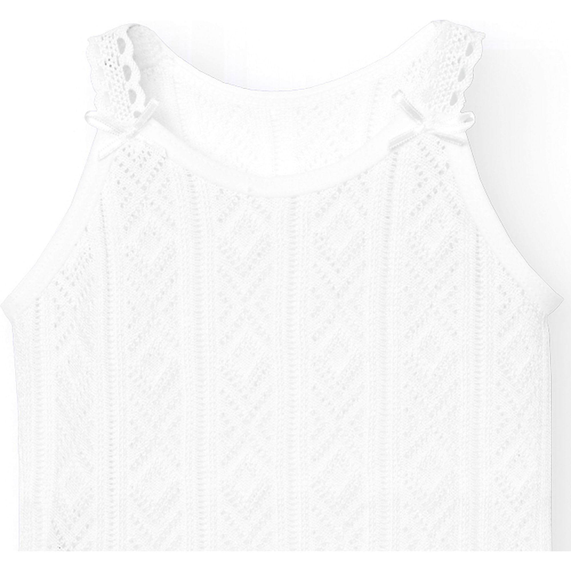 Babidu Perlé Body Spalline Sottili Cotone Bianco 18 Mesi