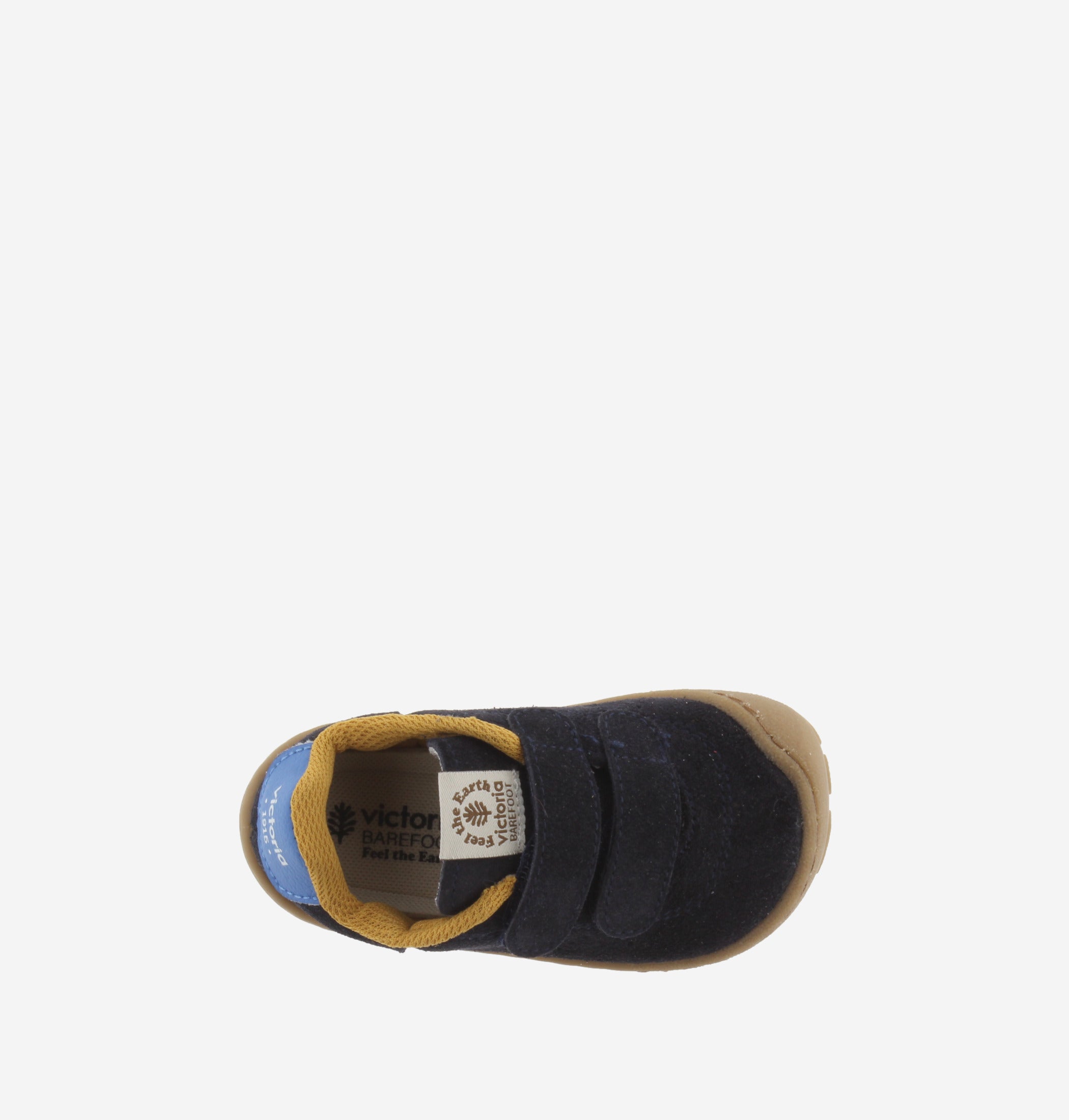 Victoria Barefoot Pelle Blu Marino Scarpe Bambino