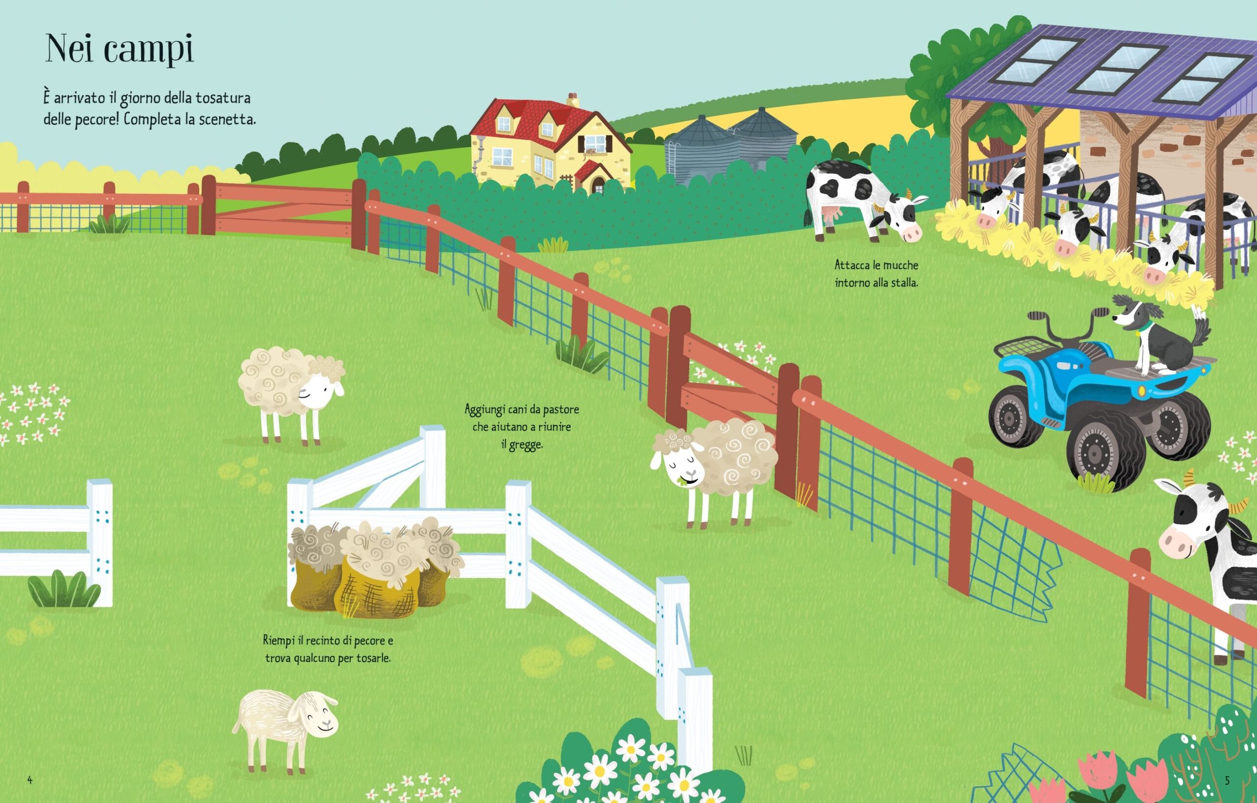 Usborne La fattoria libro con adesivi 160 adesivi da 3 anni