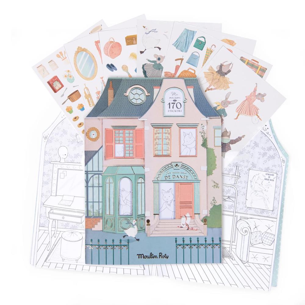 Moulin Roty Petite Ecole de Dance album da colorare con adesivi