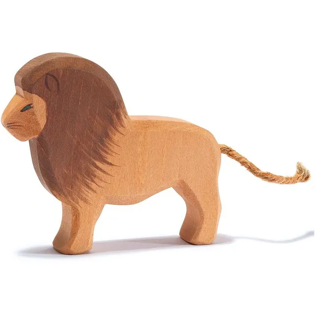 Ostheimer Leone figura in legno 12 cm massello