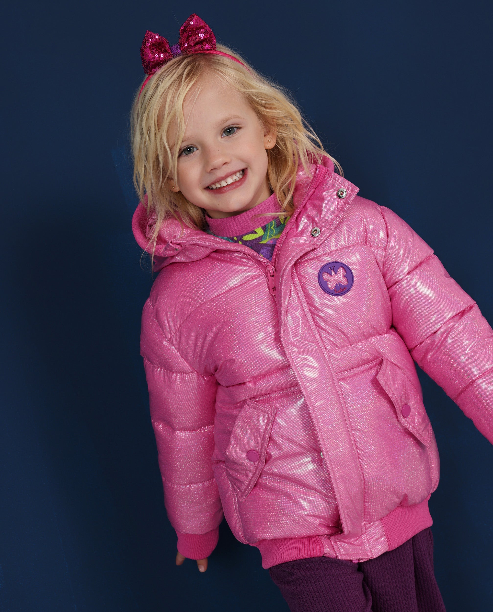 Tuc Tuc piumino bambina rosa con cappuccio imbottito