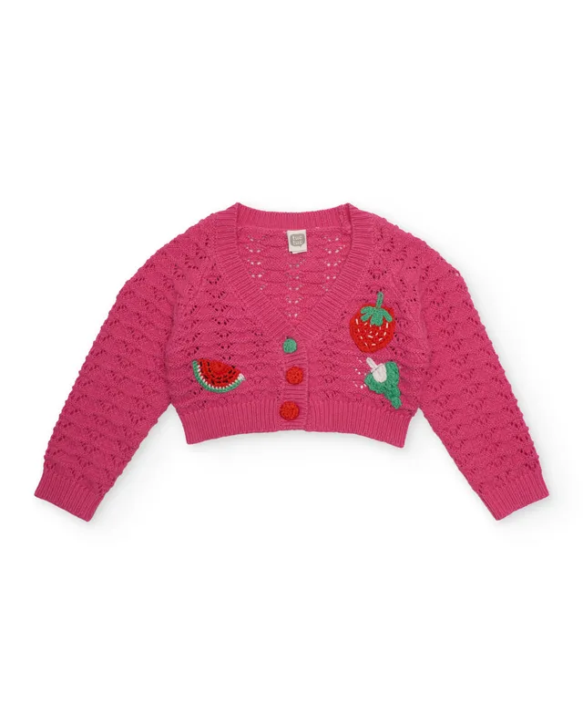 Tuc Tuc cardigan bambina rosa frutta traforata
