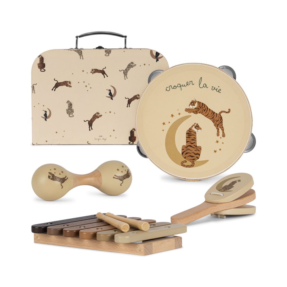 Konges Slojd Tiger Valigetta Strumenti Musicali 4 pezzi legno