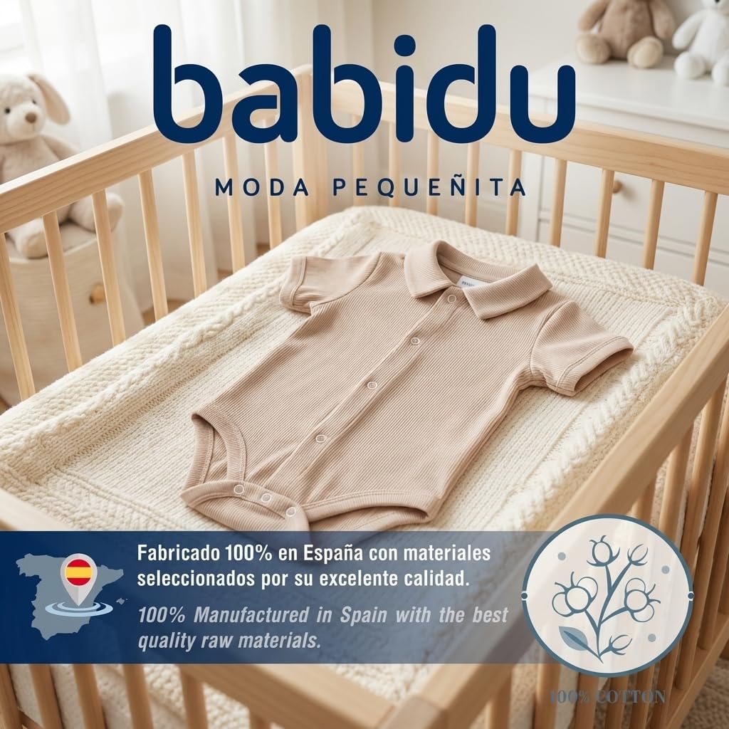 Babidu Body Scollo a V Maniche Corte Cotone Estivo