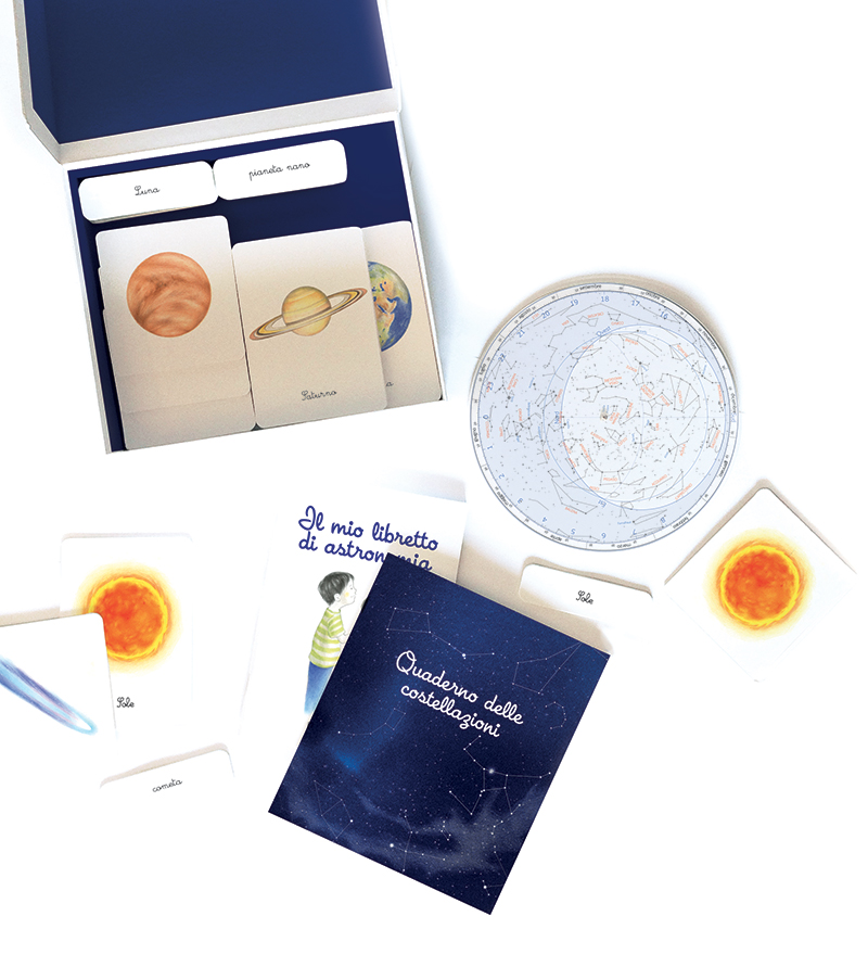 L'Ippocampo Montessori Astronomia cofanetto libro + mappe