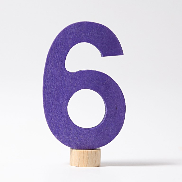 Grimm's Numero 6 decorazione legno dipinta a mano