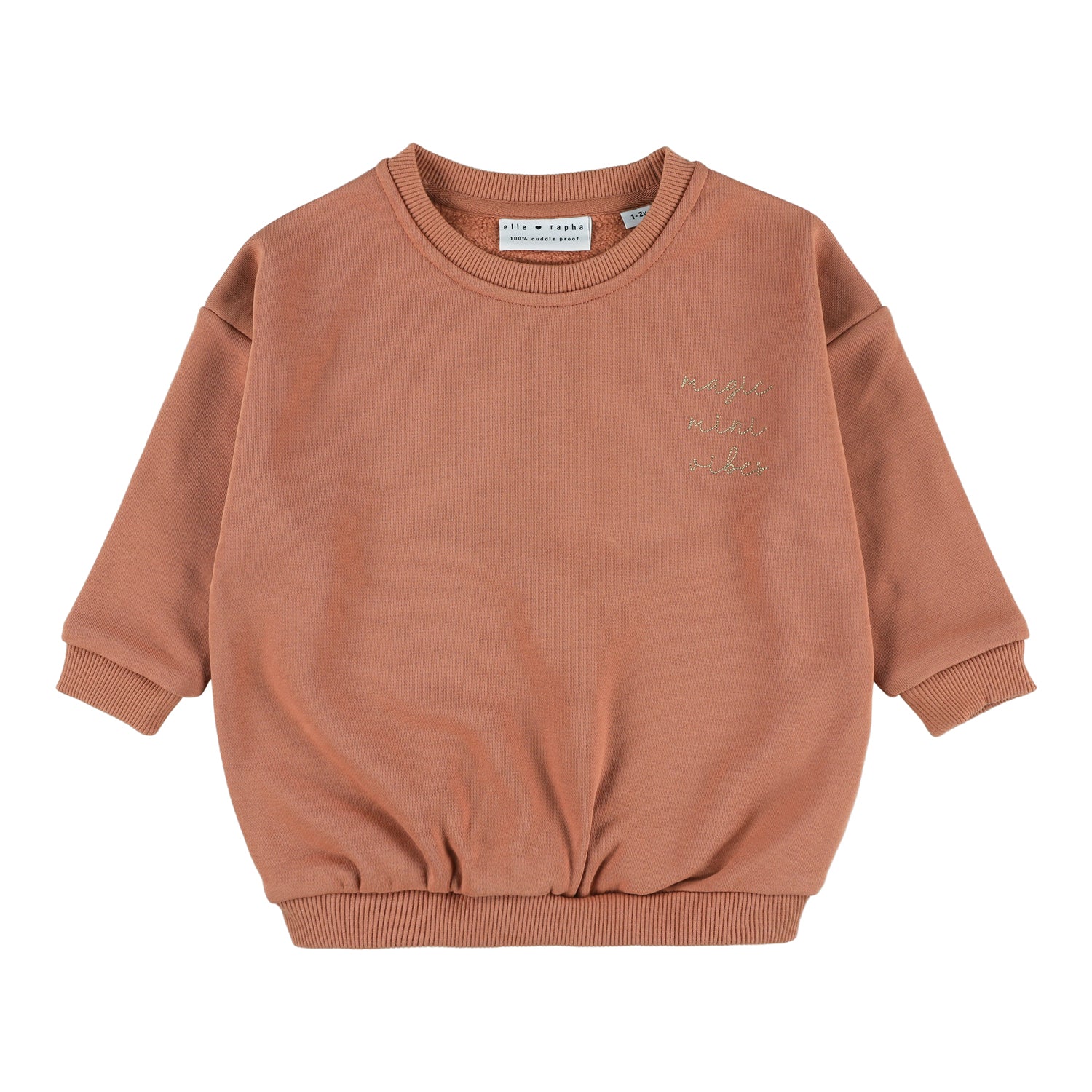 Ella and Rapha MINI felpa brick dust cotone bio