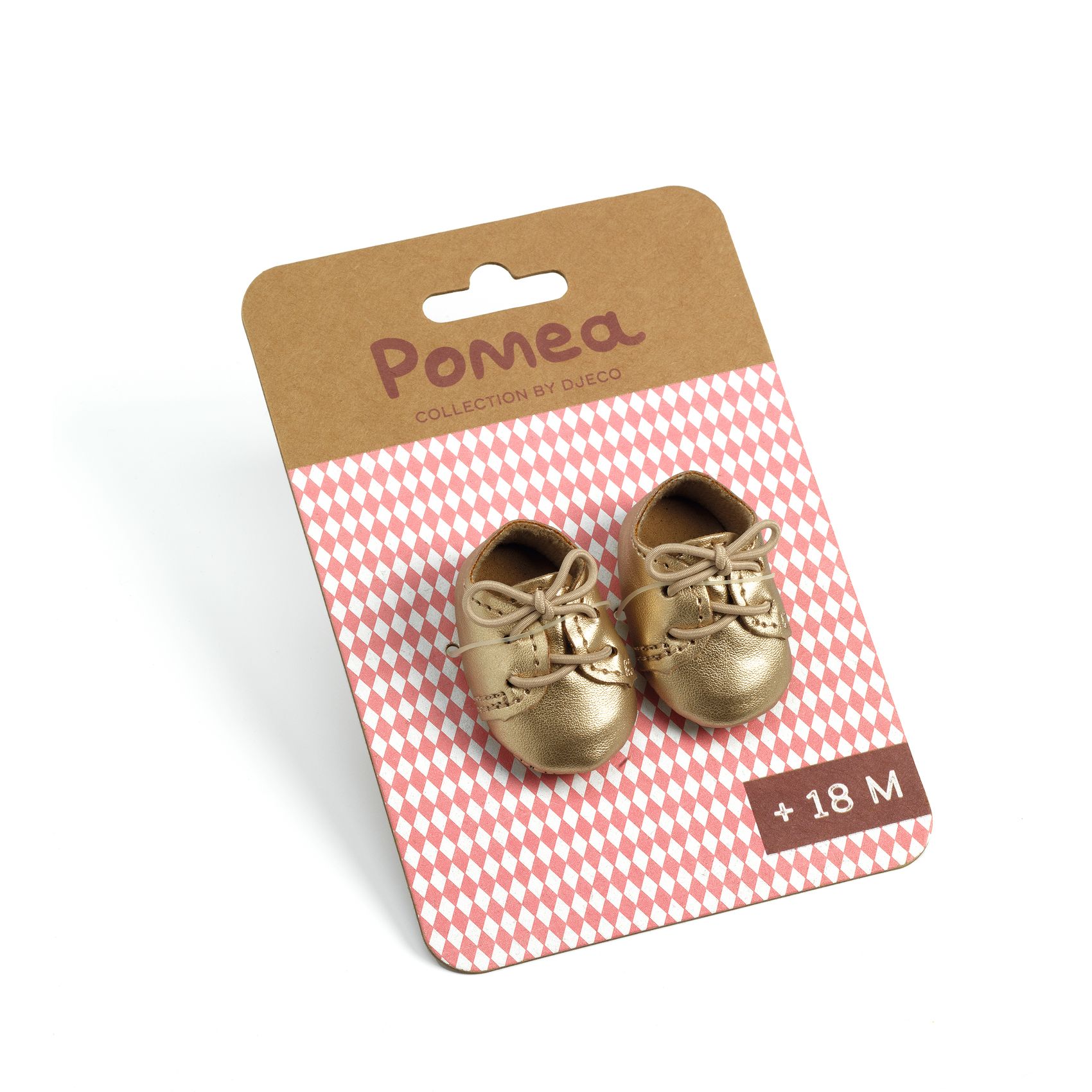 Djeco Pomea scarpe dorate con lacci per bambole