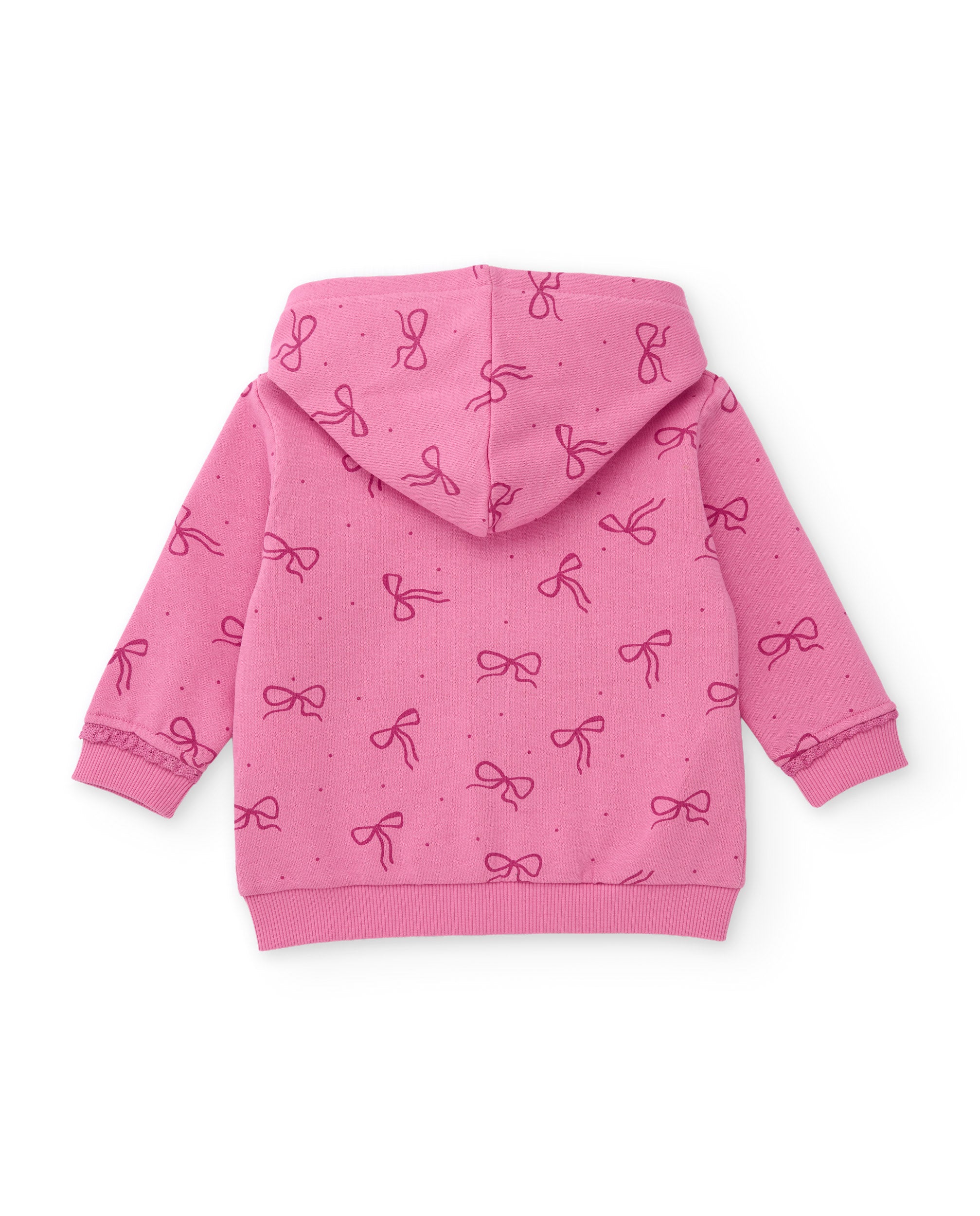 Tuc tuc felpa bambina zip rosa fiocchi