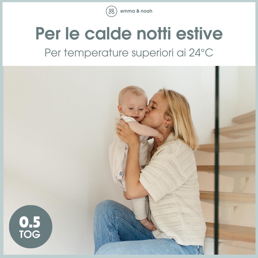 emma & noah Essential sacco nanna piedi lino grigio 5 anni