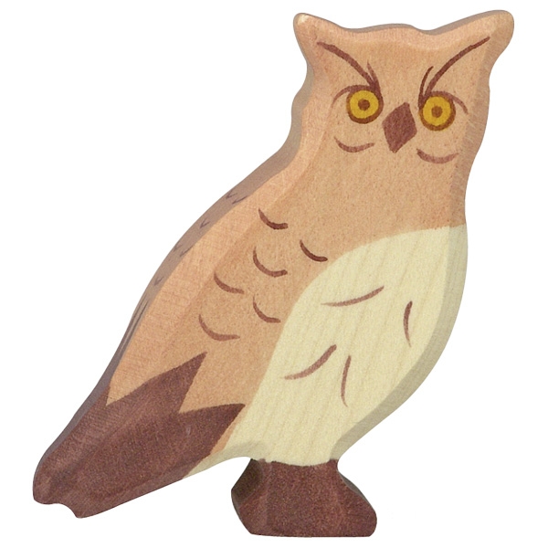 Holztiger Gufo Marrone figura in legno