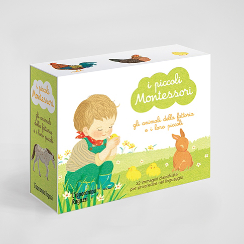 L’Ippocampo Piccoli Montessori Animali Fattoria carte 32 pezzi